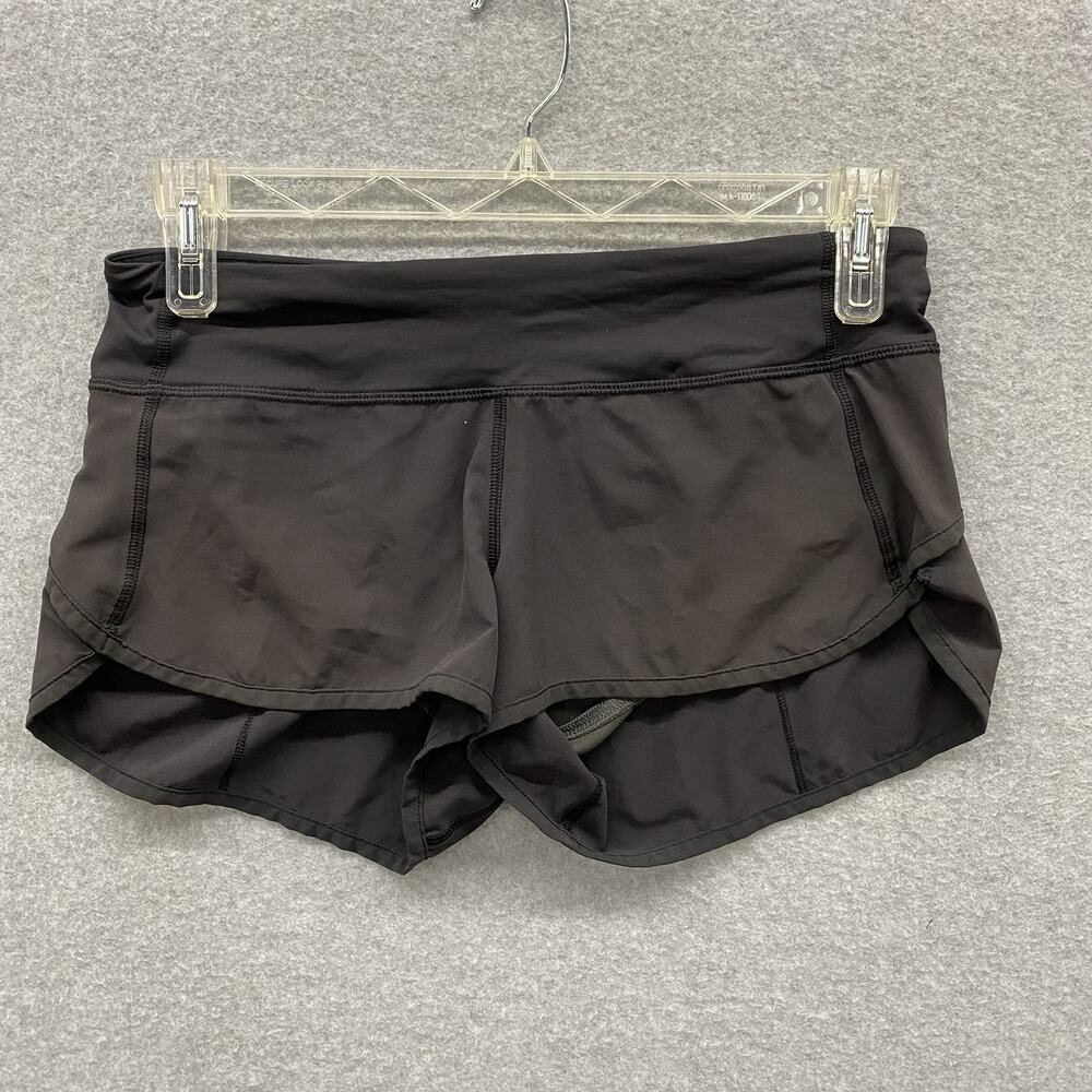 Lululemon Speed Up Low Rise Lined Running Shorts Womens Size 8-10 Black Athletic